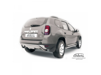 Защита заднего бампера Arbori d57 "скоба" RENAULT DUSTER 2010- от ARBORI Защита заднего бампера Arbori d57 "скоба" RENAULT DUSTER 2010-